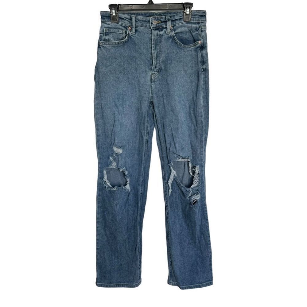 Wild Fable Women’s Blue Denim Super High Rise Straight Leg Size 4
